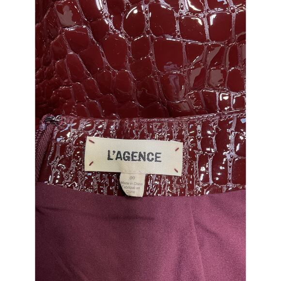 L'Agence 'Gerard' Brown Polyurethane Mini Skirt Size 00 - Picture 4 of 5